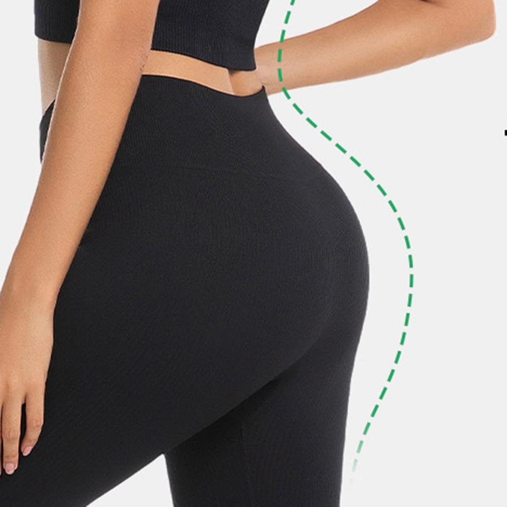 Hohe Taille Yoga Leggings für Damen Nahtlose Bauchkontrolle Trainingshose Leichte Laufstrumpfhose Dehnbar Schlanke Passform Sportbekleidung