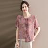 YUZHAOLIN Women's New Chinese Style Summer Short Sleeve Set