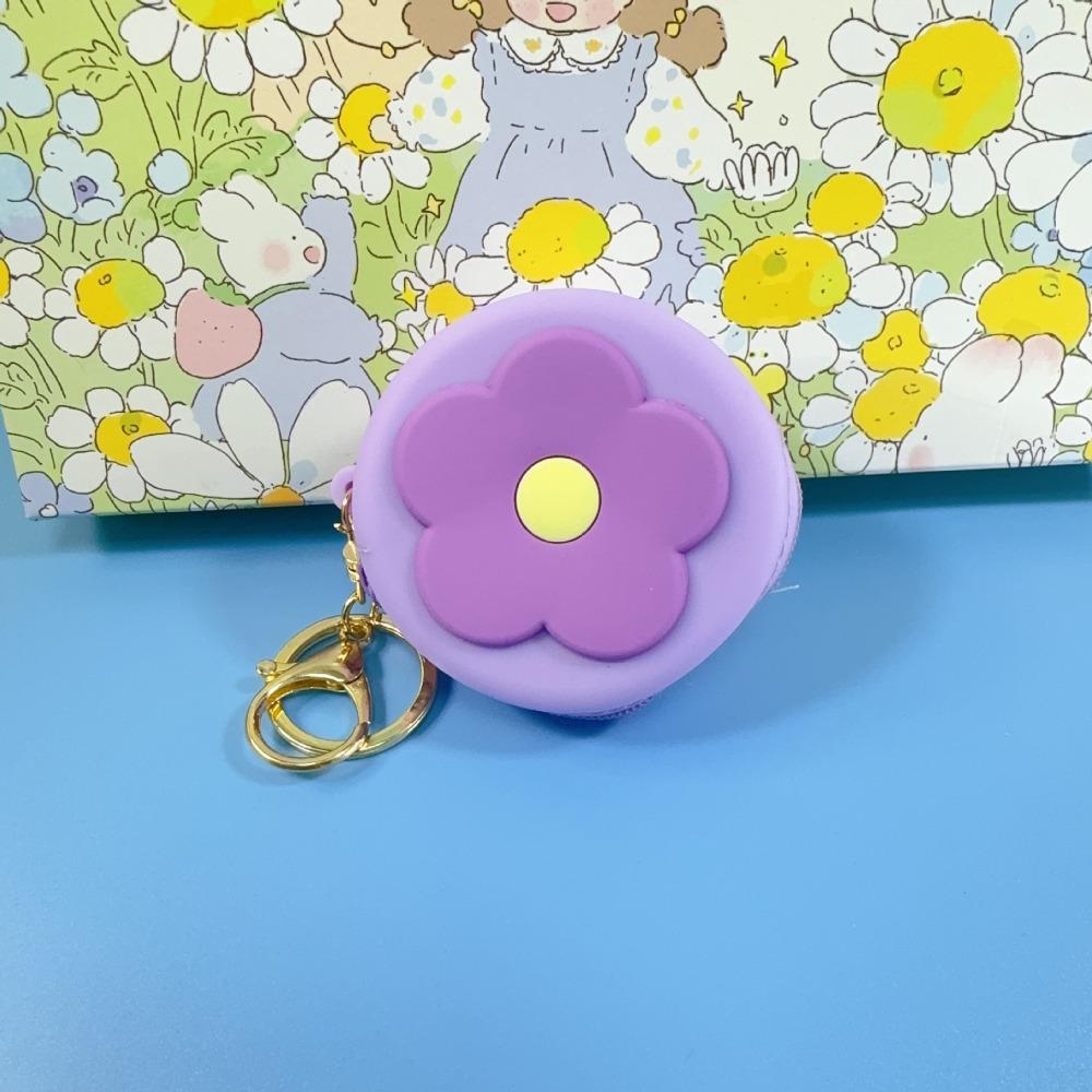 Cute Silicone Coin Purses Zipper Small Pendant Keychains Pouch Portable Cartoon Item Bag Female