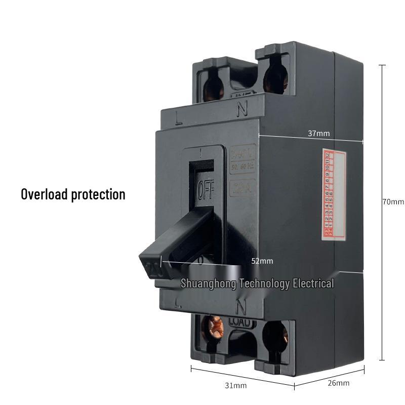 

NT50 Black 2P Miniature Circuit Breaker 40A/20A, Flame Retardant, Pure Copper.