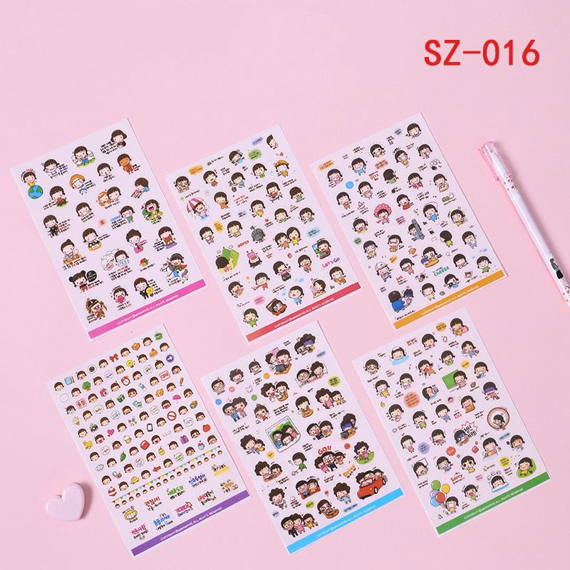 6sheets /Bag Cute Cartoon Children Stickers Transparent Pvc Stickers Waterproof Stickers Creative Bagged Animal World Stickers