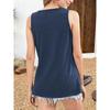 Simple summer design with coconut tree and English letter combination print pattern, round neck3Sleeveless vest spring/summer women's top