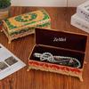 European Style Bracelet Storage Box Jewelry Organizer,Exquisite Patterns Alloy Card Ring Storage Box Dresser Display Couple Gift