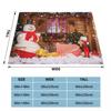 Vintergod julegave Natale Navidad Strikkede tepper Fleece nordisk julenisse nyttår Mykt plaggeteppe til sofaseng