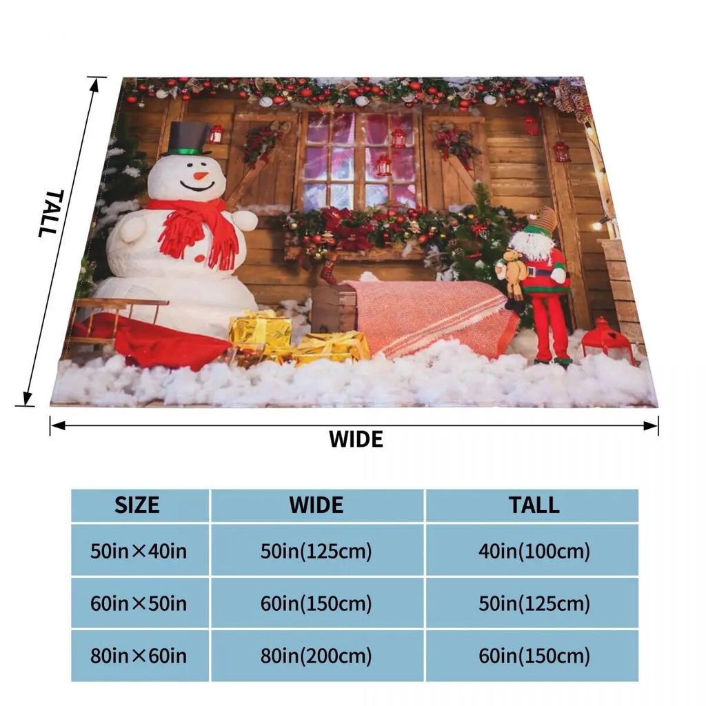 Vintergod julegave Natale Navidad Strikkede tepper Fleece nordisk julenisse nyttår Mykt plaggeteppe til sofaseng
