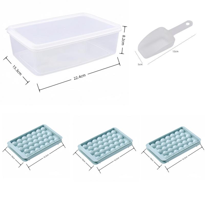 Spherical Ice Cube Tray with Lid for Ice Hockey - Makes 33 Cubes