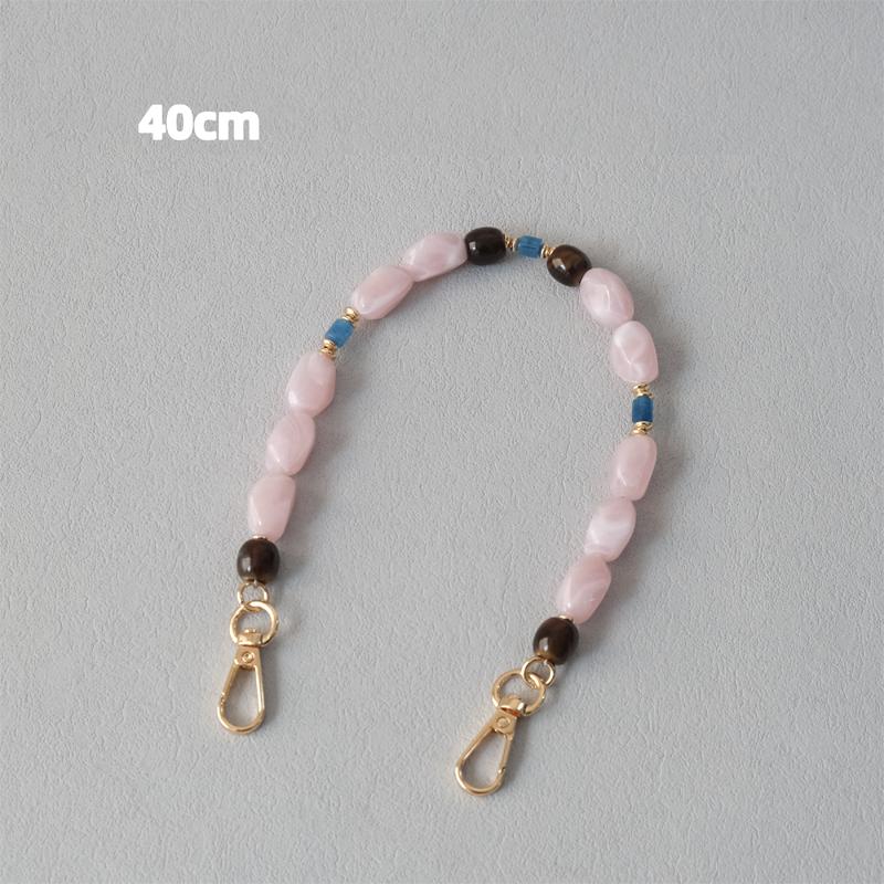 New Fashion Boutique Woman Bag Accessory Beige Beaded Chains Cute Acrylic Luxury Strap Women Elegant Bag Acrylic Handle Chain