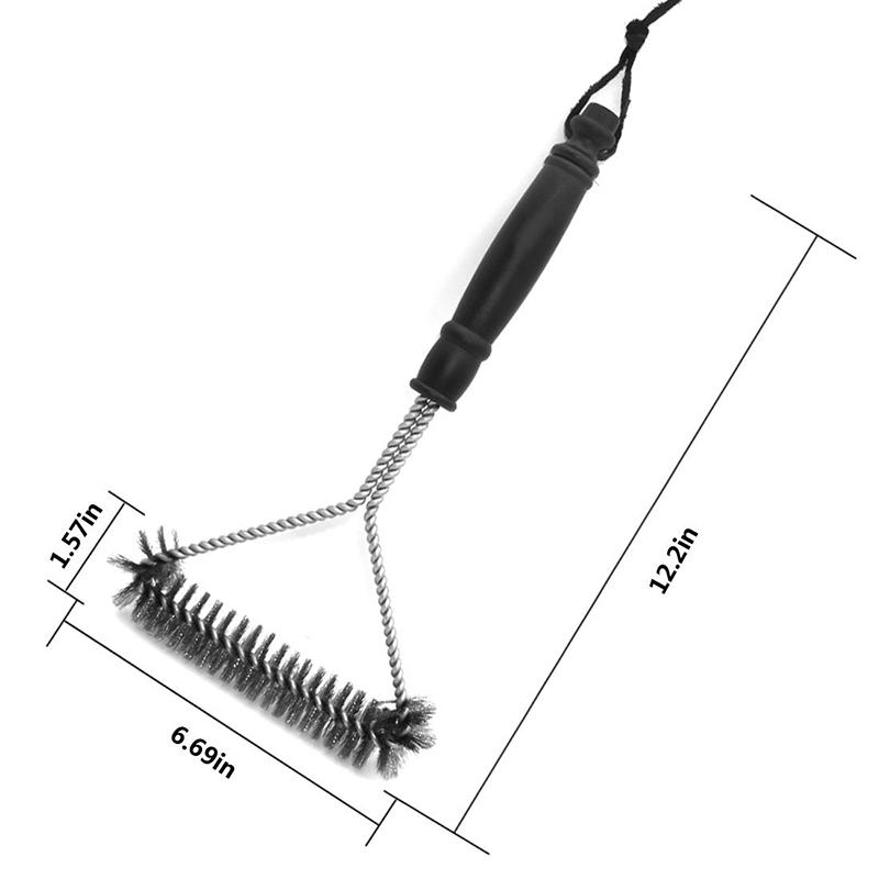 Barbecue Grill Cleaning Brush Stainless Steel Wire Bristles BBQ Brush Non-stick Cleaning Brush Kitchen Barbecue Accessories