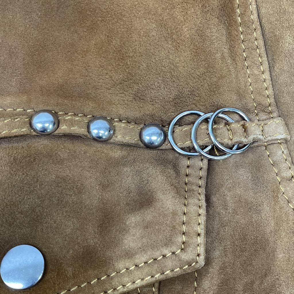 Diesel Brown Studded Suede Western Jacket Jacket S BrownUsed