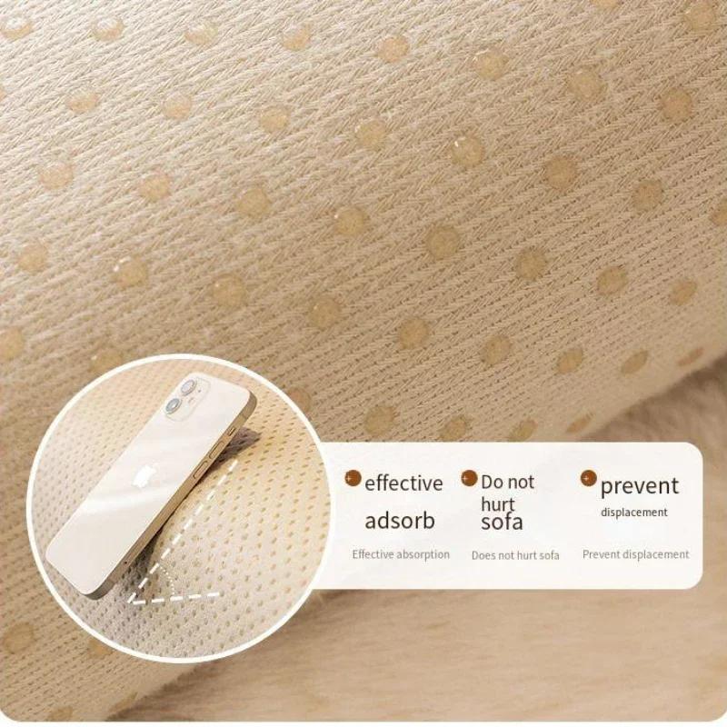 Luxury Flannel Sofa Cover Non-slip Solid Color Sofa Cushion Winter Warm Plush Couch Cover for Living Room Armrest Backrest Towel