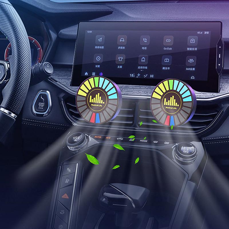 Smart Rgb Pickup Lights Led 3D Ambient Lamp Sound Control Music Rhythm Lights Air Freshener For Car Gaming Tv Creative Decor