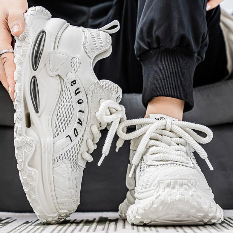 Fashion Niche Mesh Breathable Low Top Thick Soled Casual Sports Shoes for Men 2025 Autumn Fashion Versatile Comfortable Chunky sneakers