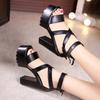 Nowe 2025 Super Wysokie Obcasy Sandały Gladiator Damskie Letnie 2025 Pasek Obcas Blokowy Platforma Buty do Biura Model 41 42 43
