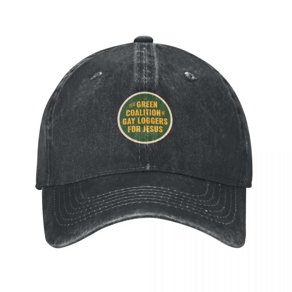 The Green Coalition of Gay Loggers for Jesus Baseball Cap Hat Unisex Golf Hat Military Tactical Cap Ball Cap Unisex Hats Womens