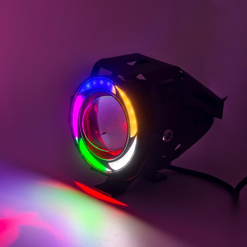 U7 LED Motorcycle Headlight with Devil Eye Laser and Strobe Feature