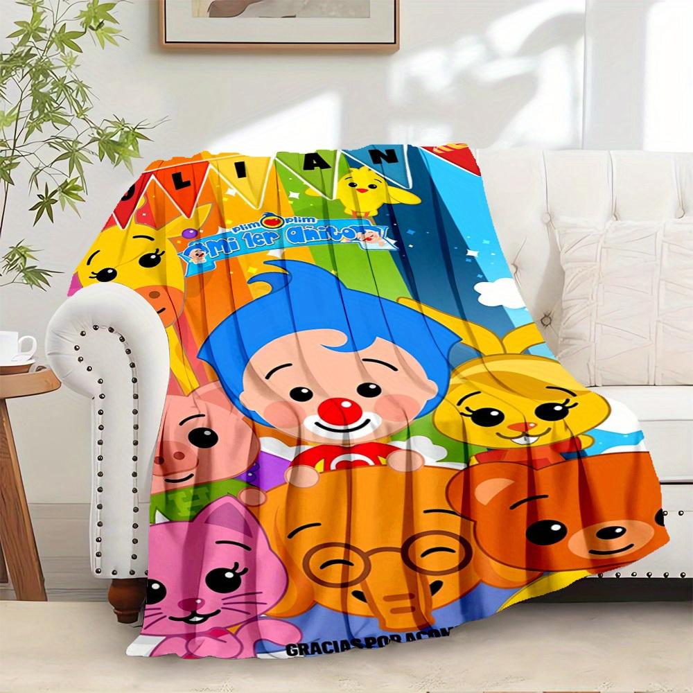1pc Plim Plim Print Flannel Blanket -Suitable for All Seasons, Perfect for Home, Travel, or Camping - 061341