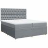 Box Spring Bed with Mattress Light Grey 200 x 200 cm Fabric
