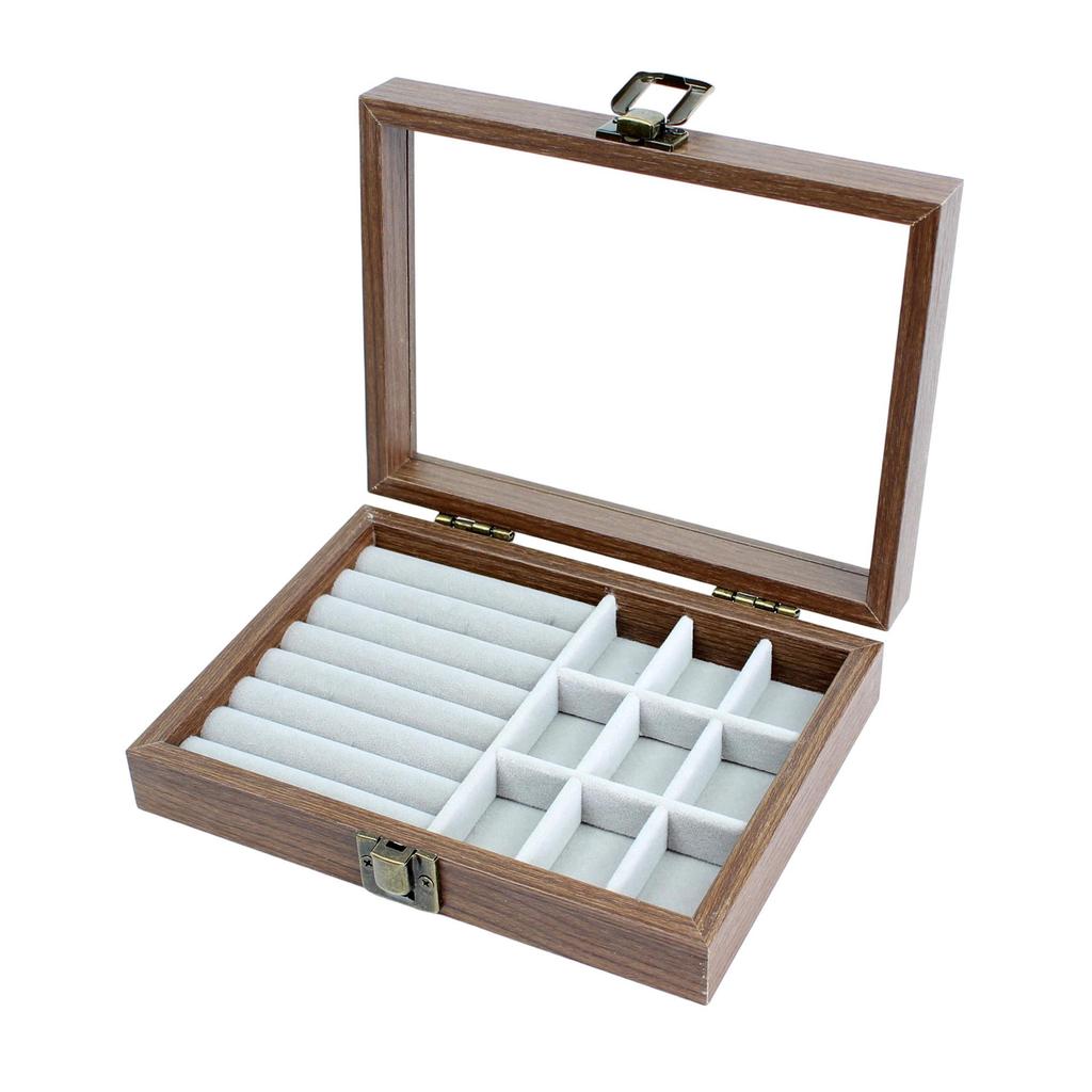 Large Capacity Walnut Jewelry Storage and Display Box