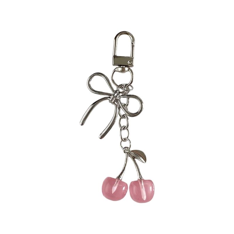 

Вишневі бантики Підвіска-брелок для сумки Естетичні брелоки для гаманця Естетичні брелоки для ключів Брелок для жінок Декори для рюкзака, гаманця, сумки рожевий
