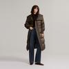 ELLE French Vintage Melange Basic High-End Spliced Fashion Design Casual Loose Versatile Long Sleeve 90 Goose Down Puffer Jacket EY49376