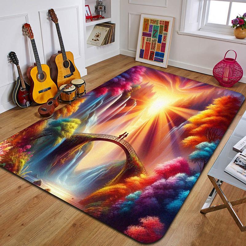 C-Mraky Tištěný Koberec Módní Podložka na Jógu Protiskluzový Koberec Dekorace Ložnice Venkovní Koberec Ložnice Narozeninový Dárek