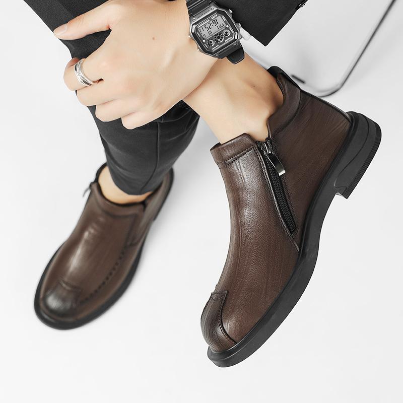 Модные мужские модные брендовые ботинки челси из натуральной кожи — фото 7