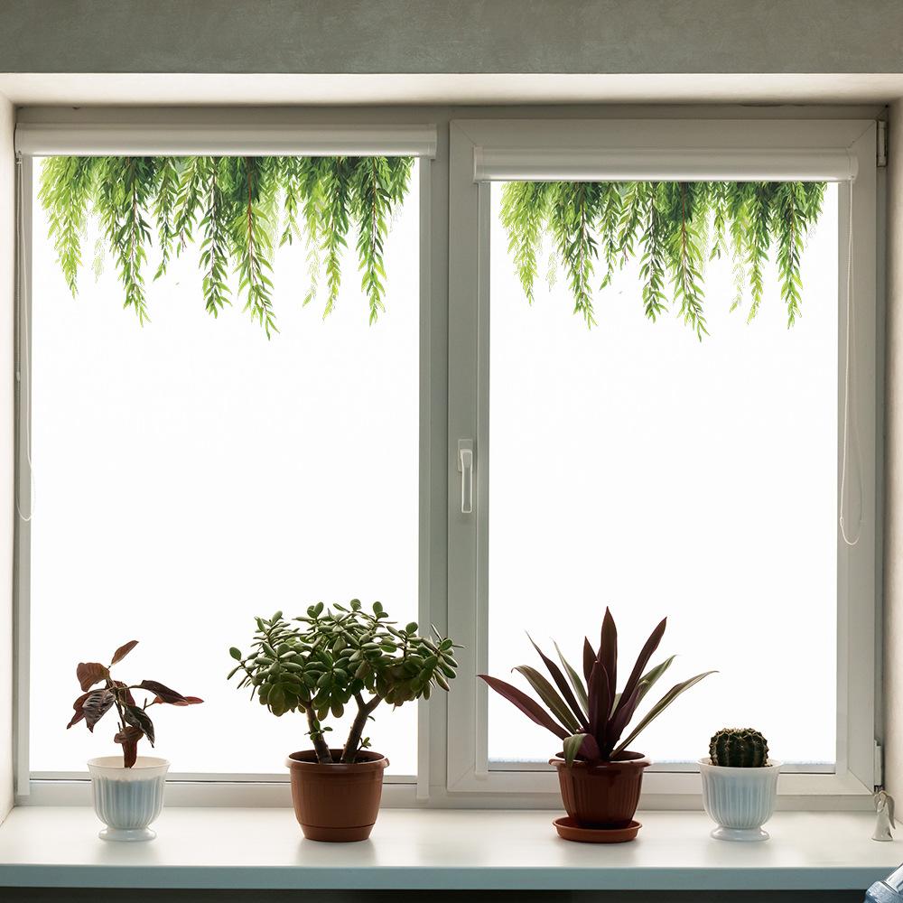 Watercolor Fluttering Willow Branch Restaurant Kitchen Background Window Decoration Beautifying Stickers