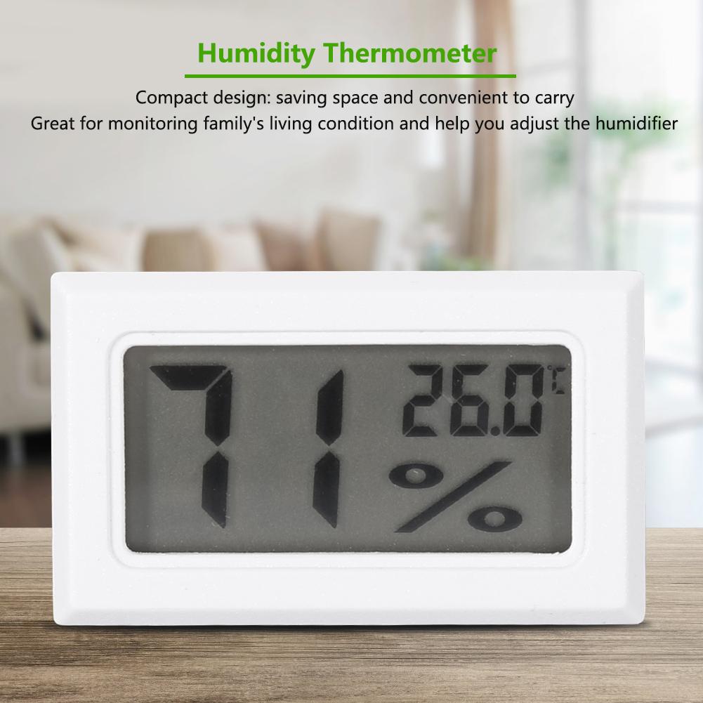 Digital LCD Hygrometer Indoor Thermometer Humidity Monitor for Home, Office, Greenhouse (White)