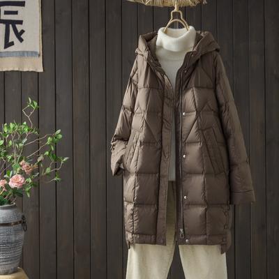 Chaqueta de Plumón de Pato Blanco para Mujer con Capucha Casual Otoño Invierno Abrigo