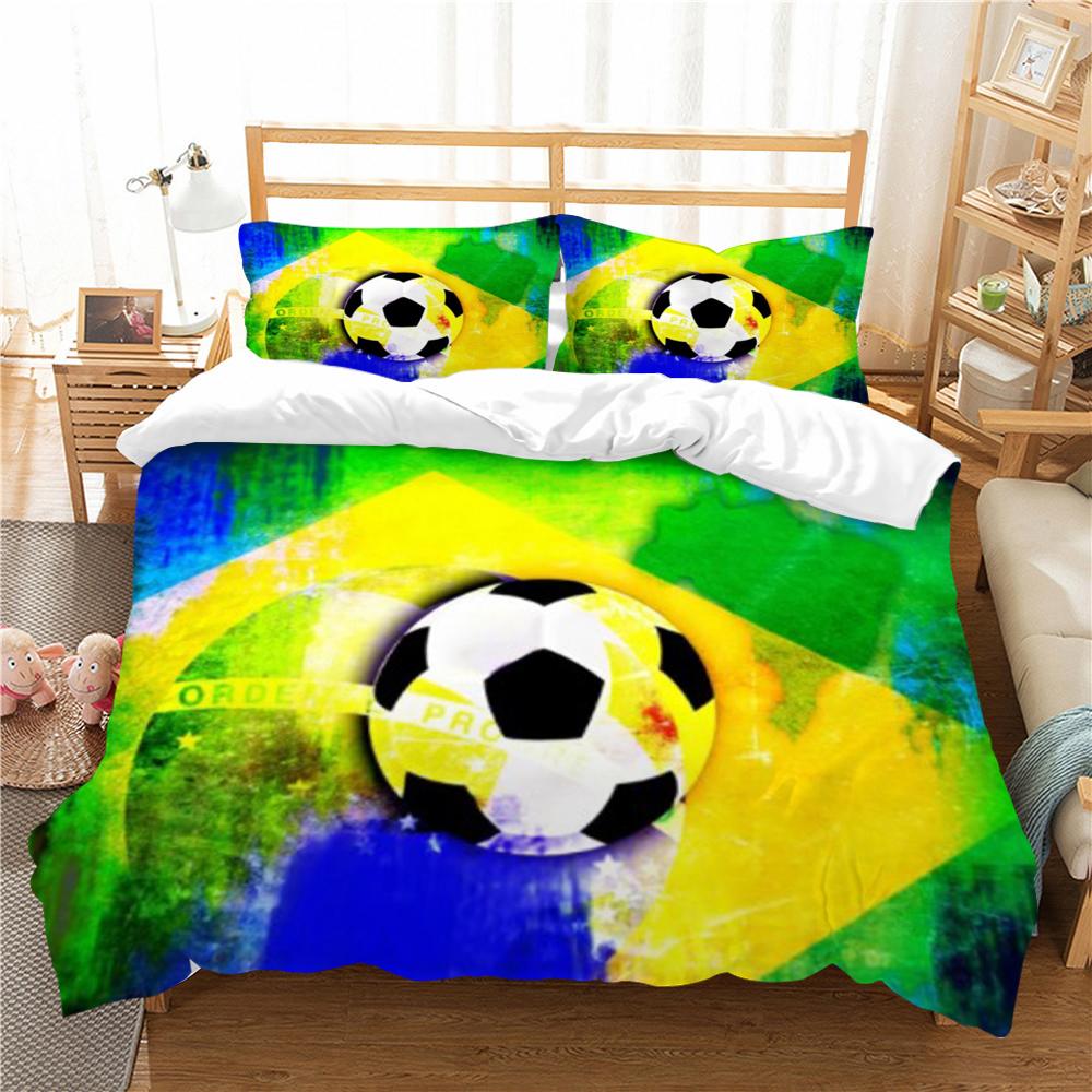 

Домашний чехол на кровать с 3D крутым футбольным принтом, комплект постельных принадлежностей, пододеяльники, одинарная двойная наволочка королевского размера, пододеяльник из полиэстера EU Single 135x200cm