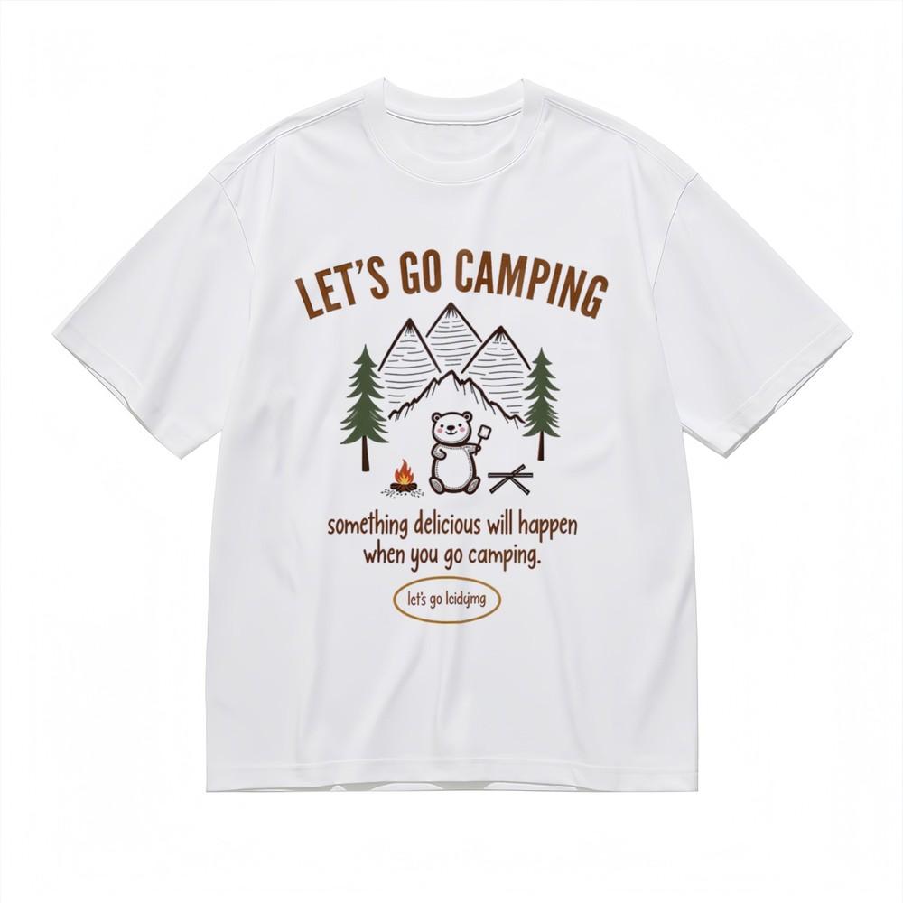 

Women s Fashion Comfortable Classic T-Shirt Campfire Forest Design Printed Tee L