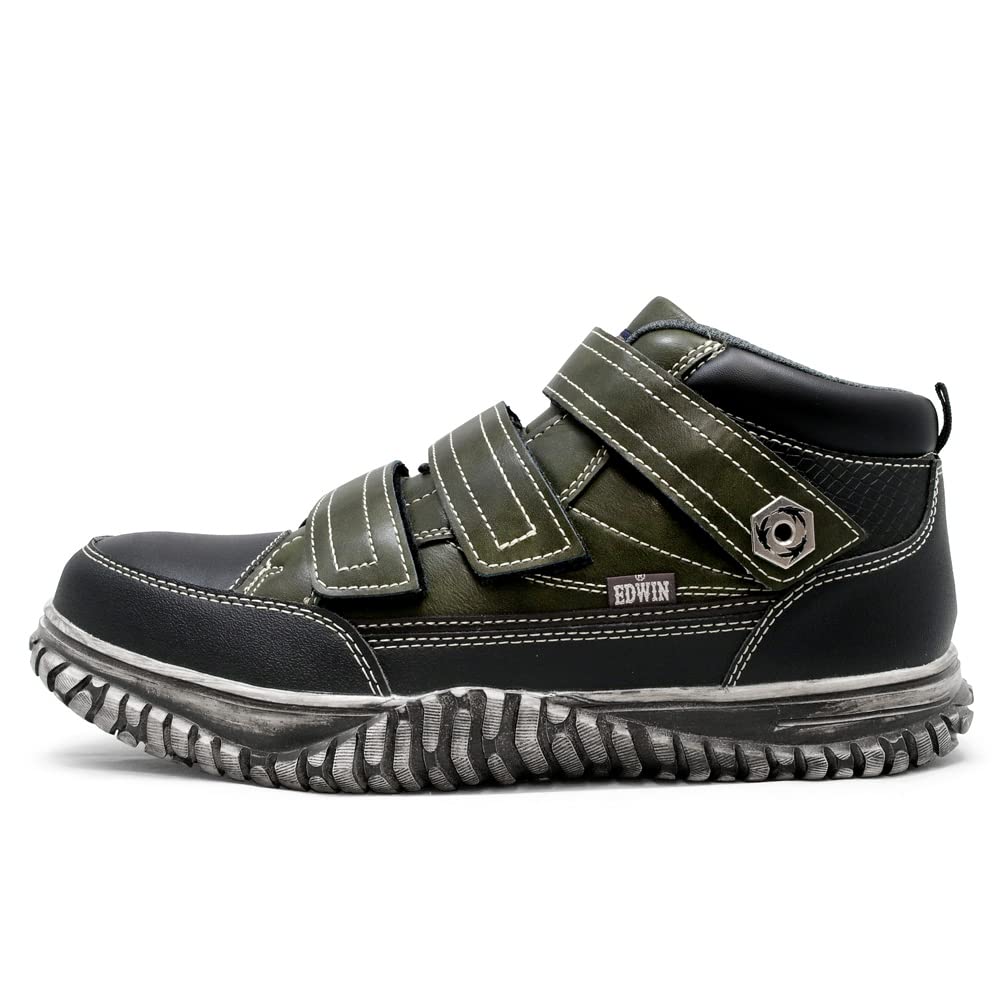 Edwin Safety Shoes with Steel Toe Cap and Magic Hole ESM-103 High-Cut (MACCHA 26.5)