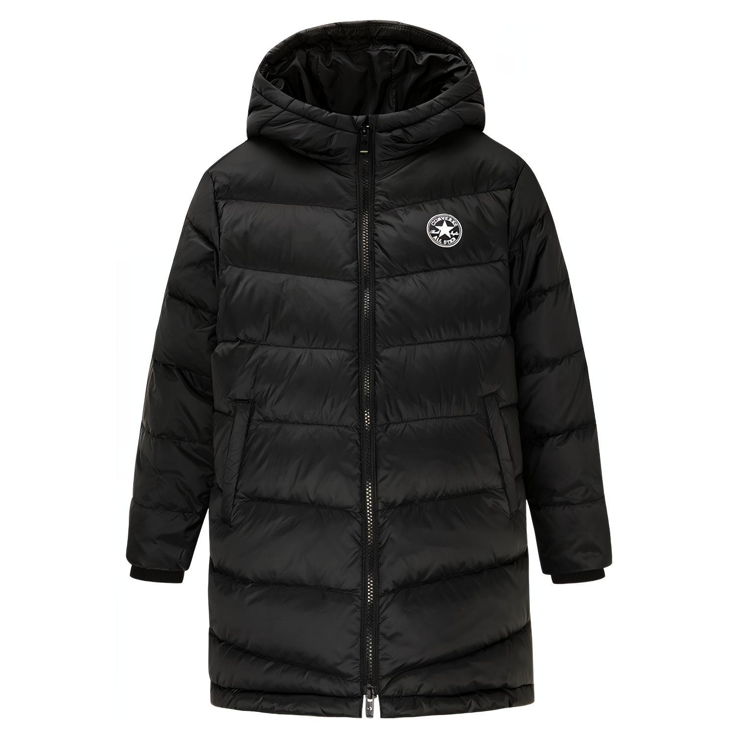 Converse Down Jacket Kids  Apparel, Thickened And Fleece Lined Mid Length Thermal Windproof Coat Black Kids  CV2242085GS-001 6