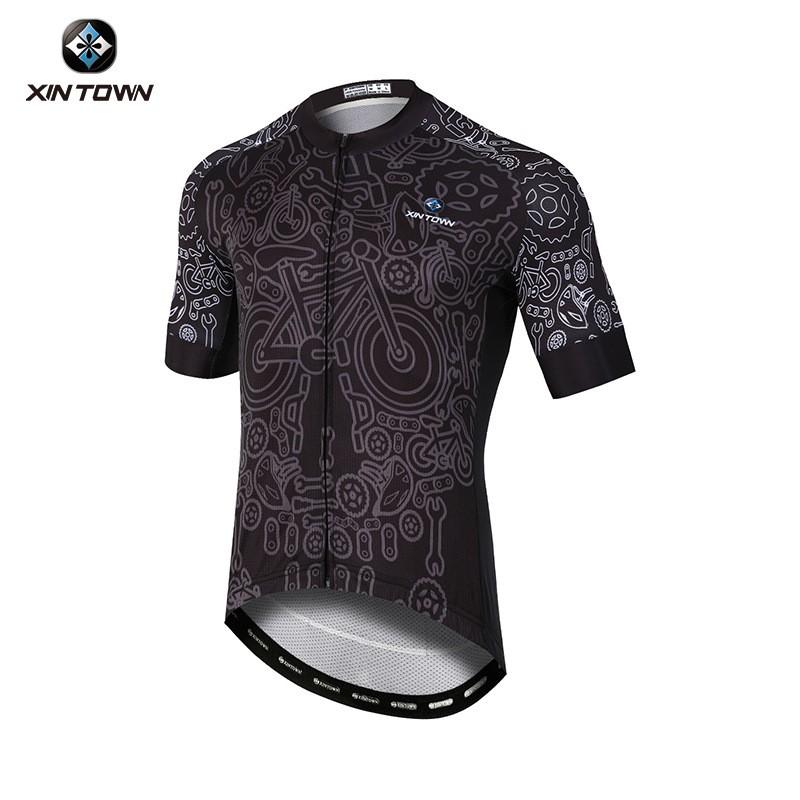 XINTOWN Cycling Short Sleeve Jersey Bib Shorts Set Bike Wear Men
