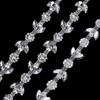 Ducrystal 90cm/Yard Crystal Glass Glitter Claw Rhinestone Pearl Chain Motif Rhinestones Triminguse For Party,Bags,Wedding Dress