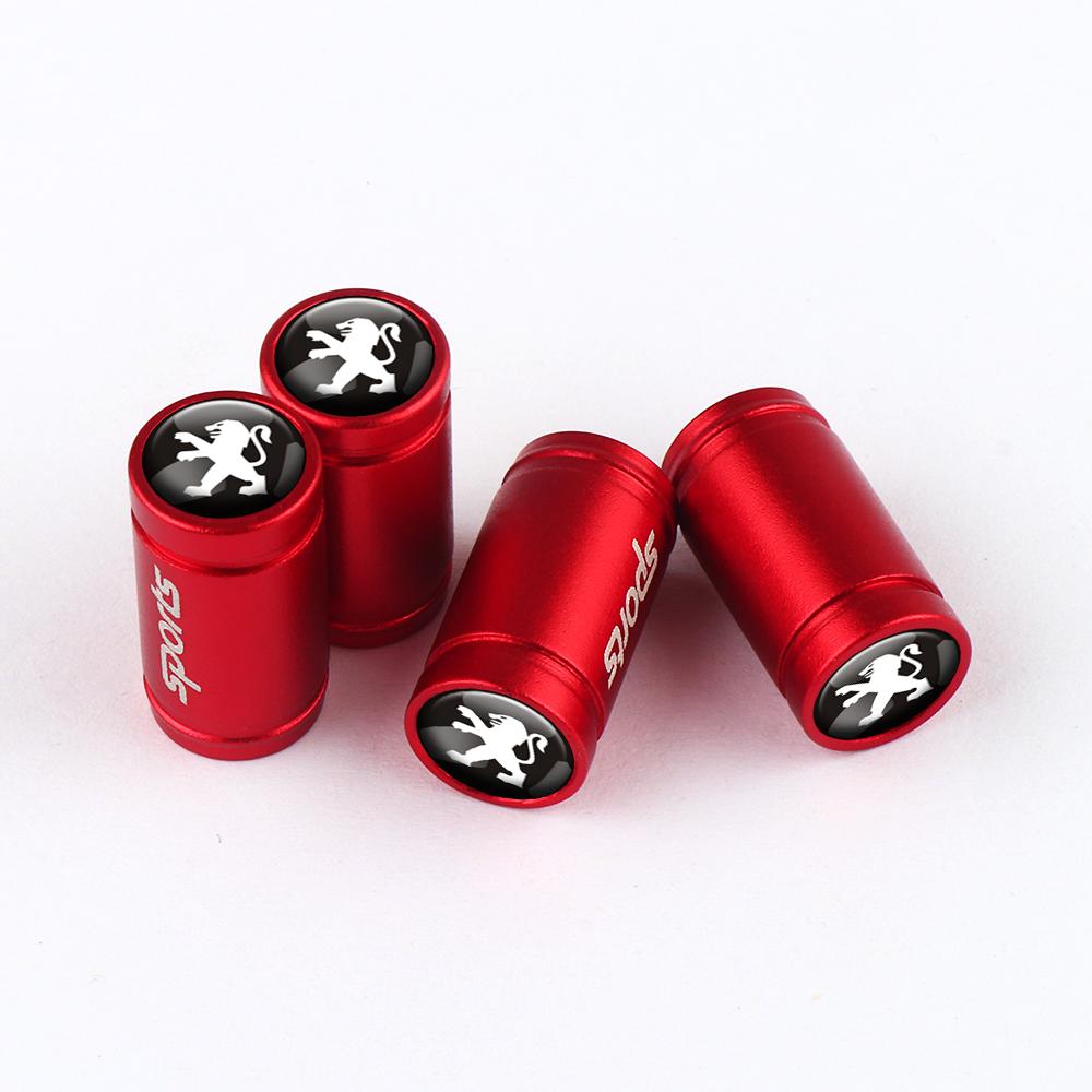 2026 Hot Car Sticker 4PCS Car Wheel Tire Valve Caps Auto Tyre Air Stem Cover Accessories For PEUGEOT 107 206 2008 4008 108 207 2