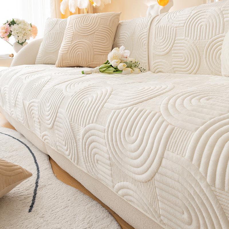 Sofa Cushion Modern Simple Comfortable Cotton Velvet Sofa Seat Cover Leather Sofa Non-Slip Cushion Backrest