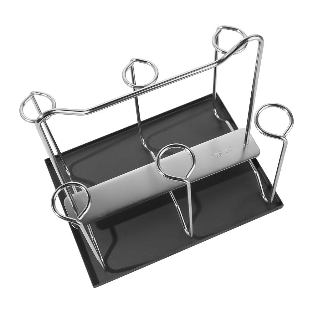 Stainless Steel Cup Drying Rack Upside-Down Large Capacity Glass Cup Storage Rack Saving Space with Handle