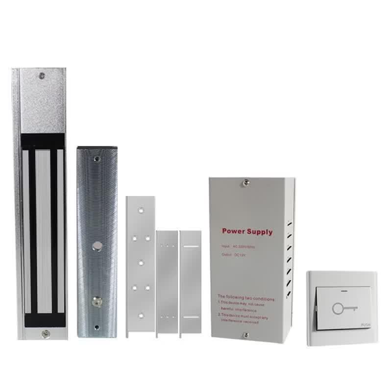 Realand Single Door Magnetic Lock Kit with ZL Bracket CN Plug (adapter Included)