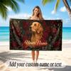 Animals Theme Soft Beach Towel Personalized Custom Name Text Towel Portable for Beach Pool Travel
