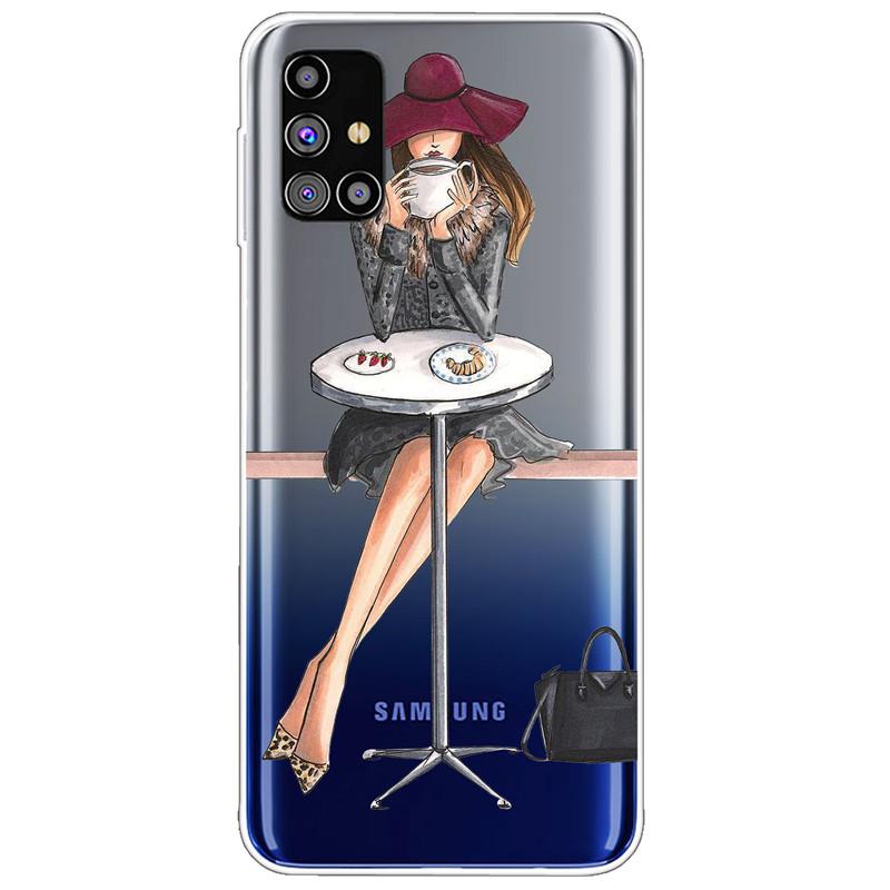 Clear Soft Cover for Samsung A31 A41 A51 A71 Case TPU Transparent Lovely Fashion Cases for Galaxy A71 Silicone Bumper Cat