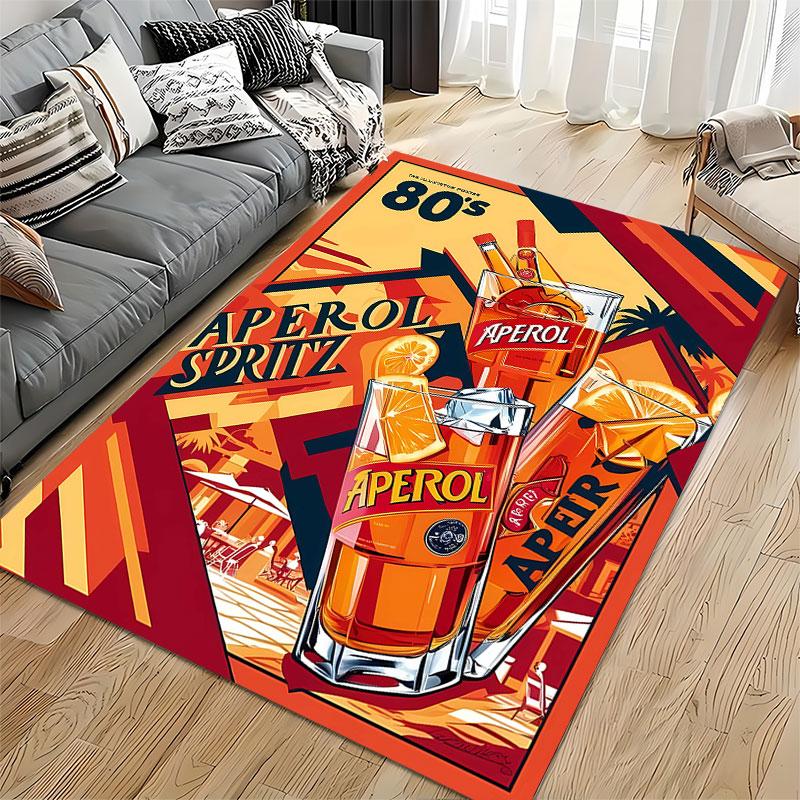 80s Aperol Spritz Poster Style Suitable As a Non-slip Mat for the Living Room or Bedroom Sofa