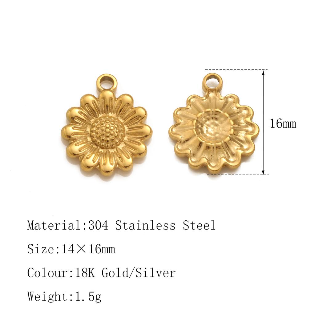 3Pcs Flower&Insect Charms Stainless Steel Exquisite Butterfly/Bee/Rose/Scarab Pendant Necklace Earring Dangle DIY Jewelry Making