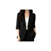 [Kayiyasu] Tailored Jacket Women's Suit Summer Lightweight Short Sleeve Blazer Cool Slimming Formal (XL Black)
