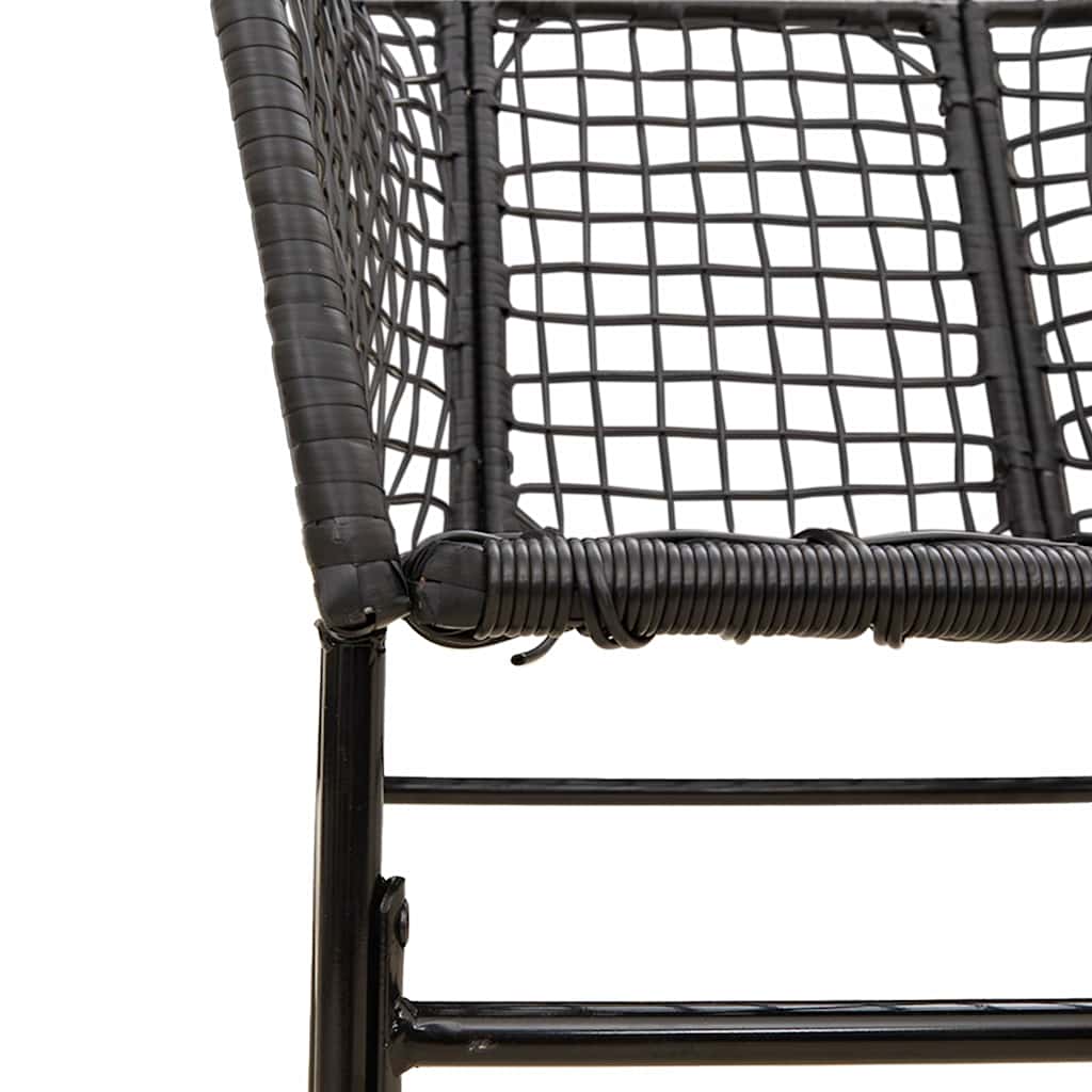 5 Piece Black Poly Rattan Outdoor Dining Set