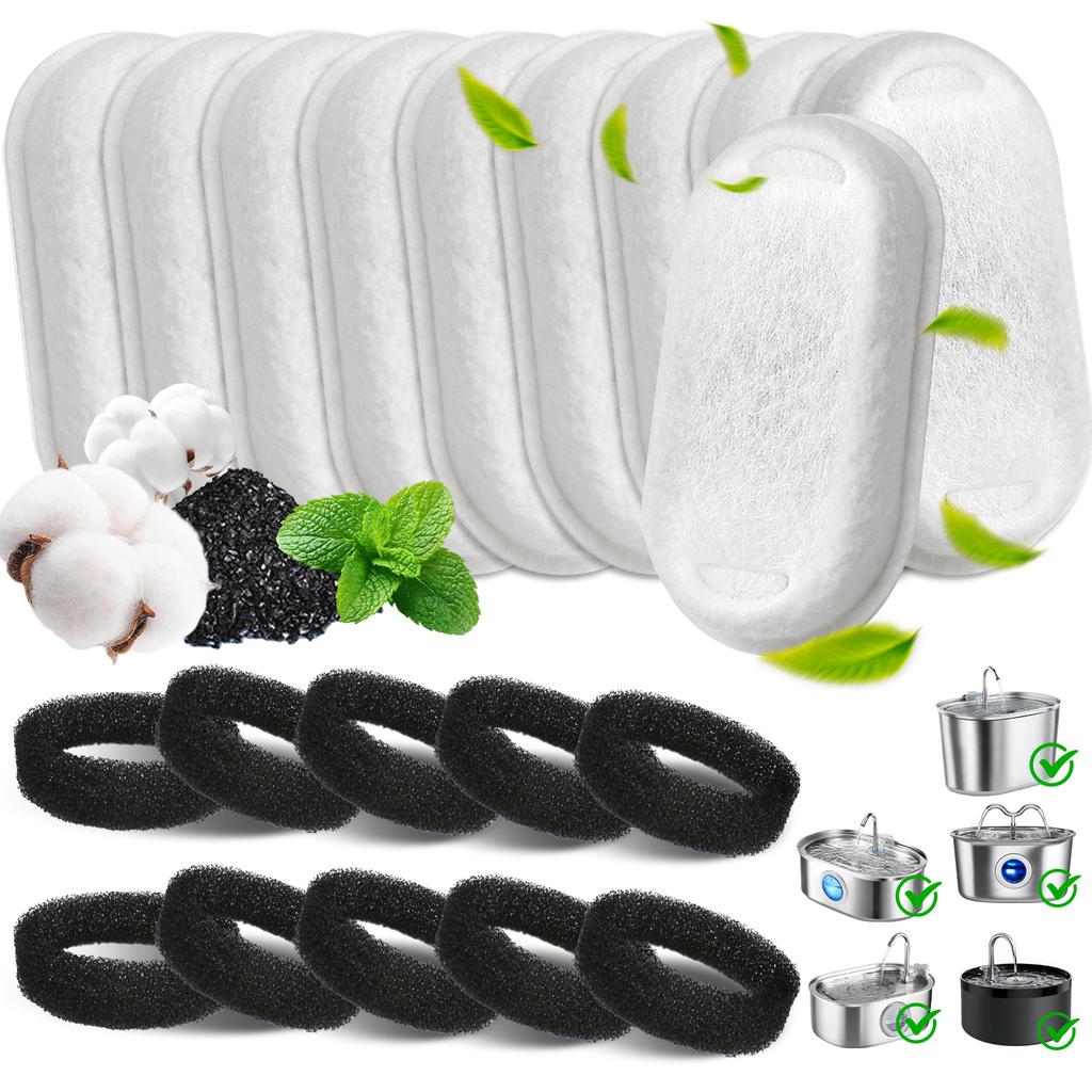 8/10Pcs Cat Water Fountain Filters Cat Fountain Replacement Filters Cat Fountain Filters Water Dispenser Filters for Cats Dogs