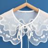 White Women's Lace Collar Bow Fake Collar Cloak Fake False Collars New Collar Insignia