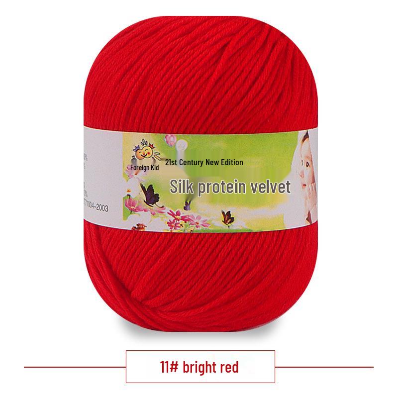 Silk Protein Baby Milk Cotton Yarn for Infant Sweaters, Hats, Shoes, Doll Crochet, and DIY Knitting Projects