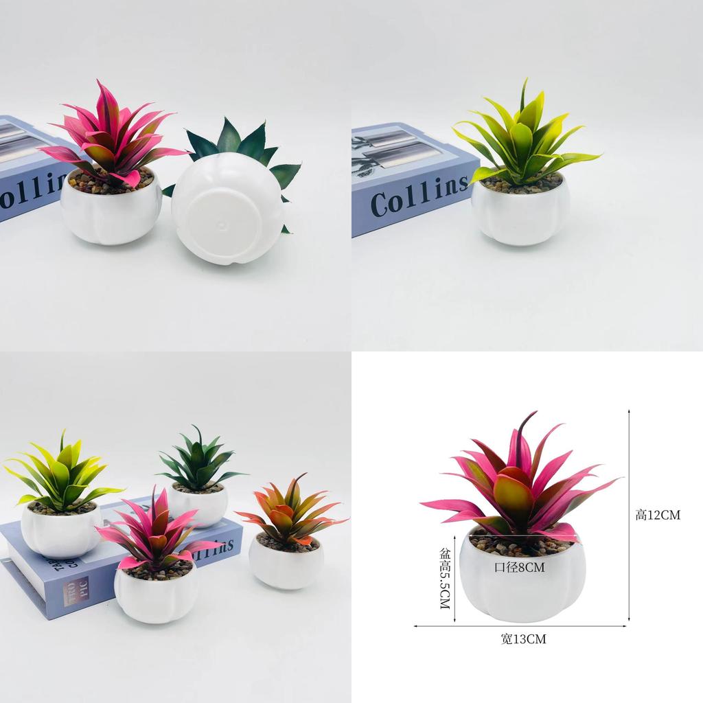 Factory Faux Stone Lotus Succulent Plant Pot With Decor For Home And Wedding Settings