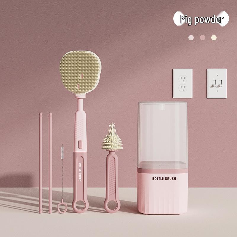 Silicone Baby Bottle & Nipple Brush Set - Portable, Multi-Functional Cleaning Tool for Bottles, Cups & Containers
